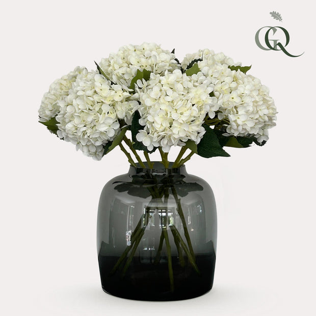 Kunstbloemen Solo - x 8 - 52 cm - Hydrangea Flower - White