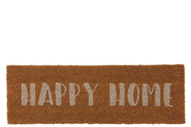 Deurmat Happy Home Kokosnoot Natuurlijk/Wit - Florismoo Essentials & Mobility