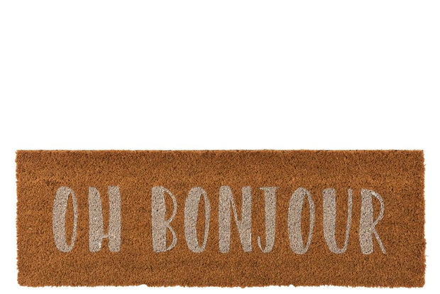 Deurmat Oh Bonjour Kokos Naturel/Wit - Florismoo Essentials & Mobility