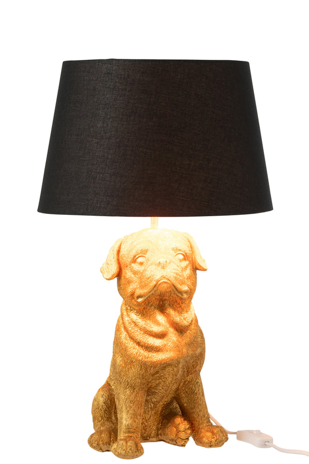 Lamp Hond Zittend Hars Goud