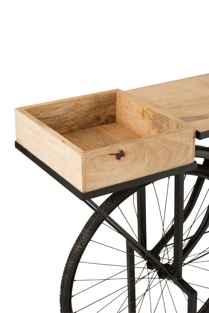 Nachtkastje Fiets Metaal/Mango Hout Zwart/Naturel - Florismoo Essentials & Mobility