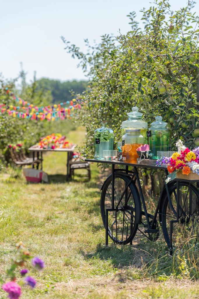 Nachtkastje Fiets Metaal/Mango Hout Zwart/Naturel - Florismoo Essentials & Mobility