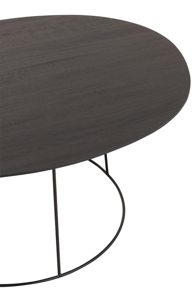 Salontafel Ovaal Hout/Metaal D Br - Florismoo Essentials & Mobility