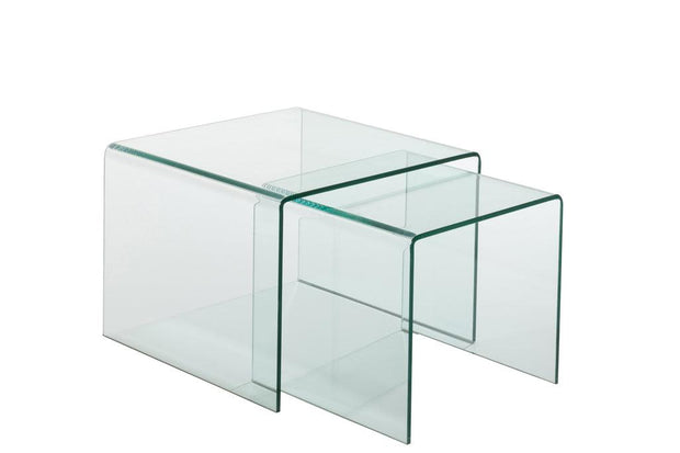 Set Van 2 Sidetables Glas Transparant - Florismoo