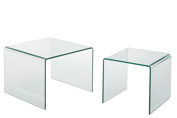 Set Van 2 Sidetables Glas Transparant - Florismoo