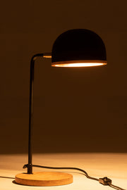 Tafellamp Evy IJzer/hout Zwart/Naturel