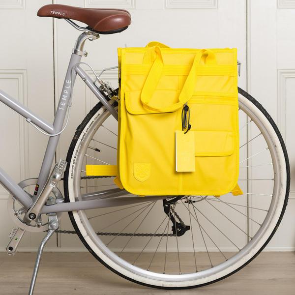 Goodordering Monochrome market shopper rugzak fietstas geel - Florismoo Essentials & Mobility