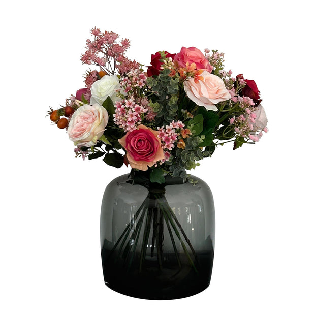 Kunstbloemen - Bouquet M - Flame Roses - 45 cm