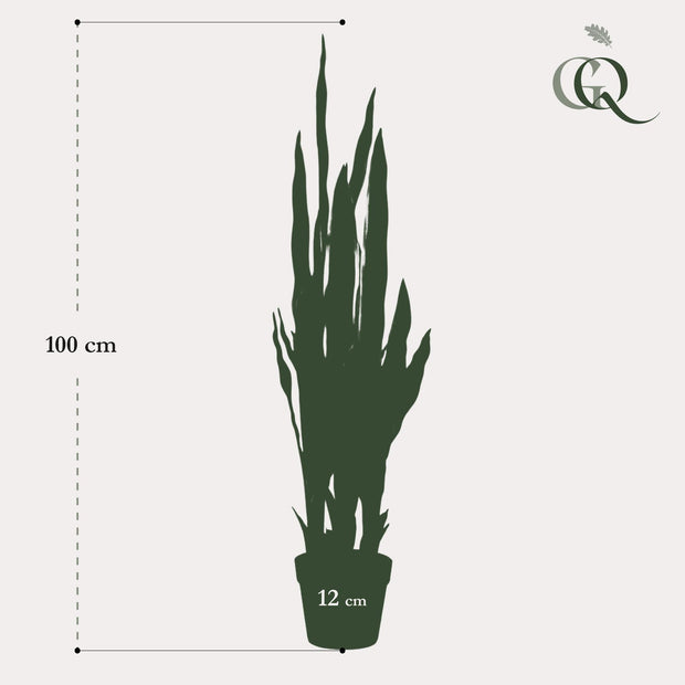 Kunstplant - Sanseveria Trifasciata - Vrouwentong - 97 cm